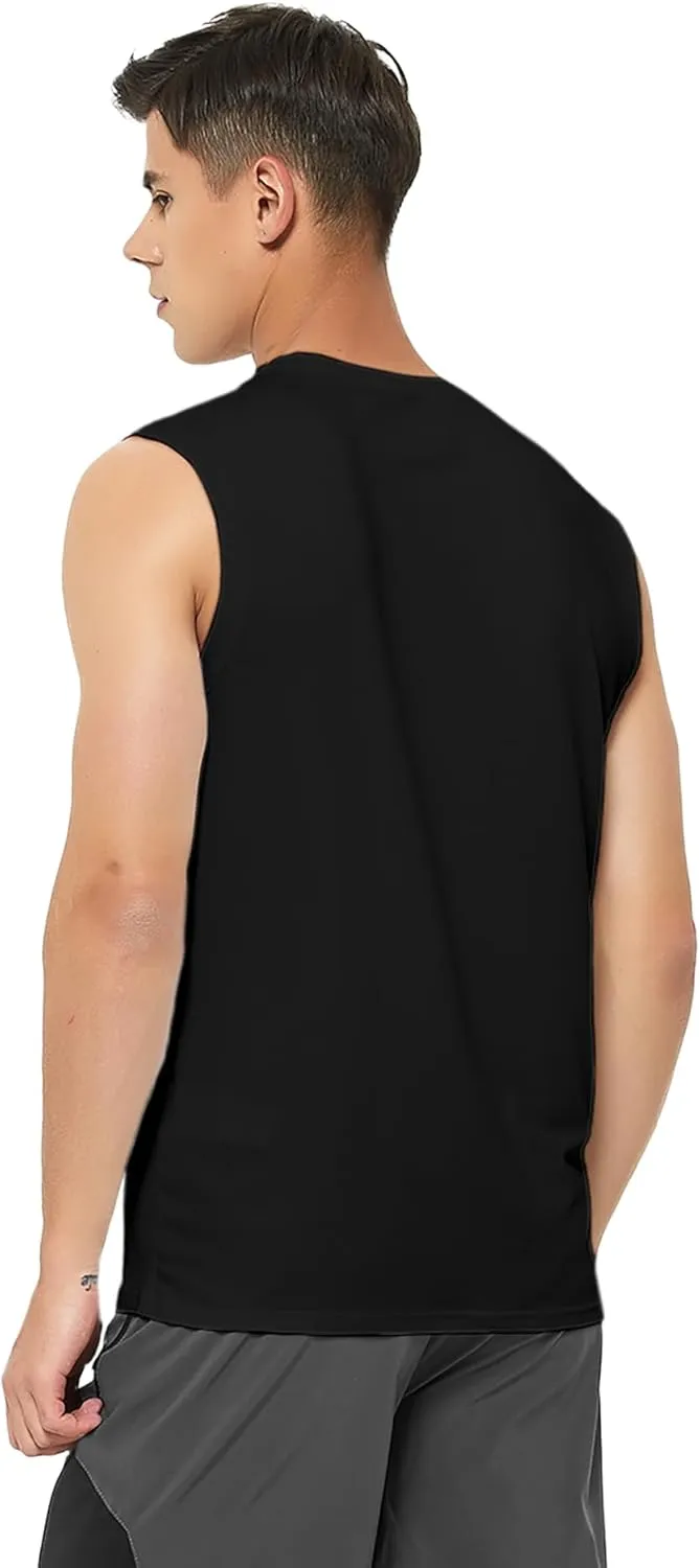 DEMOZU Men's Sleeveless Workout Swim Shirt Running Gym Athletic Muscle Tank Top Big and Tall