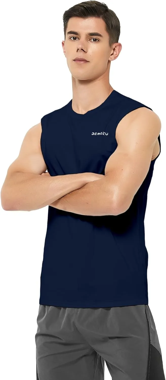 DEMOZU Men's Sleeveless Workout Swim Shirt Running Gym Athletic Muscle Tank Top Big and Tall