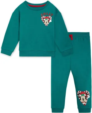 Disney Minnie Mouse Fleece Sweatshirt & Pants Outfit Set Newborn to Big Kid Sizes