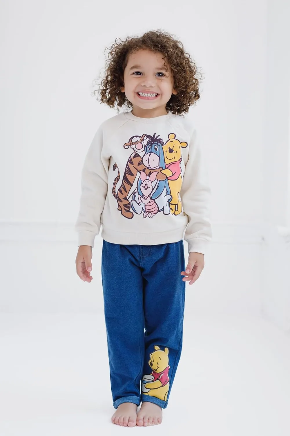 Disney Winnie the Pooh Mickey Mouse Fleece Sweatshirt and Pants Outfit Set Newborn to Toddler Sizes (Newborn - 5T)