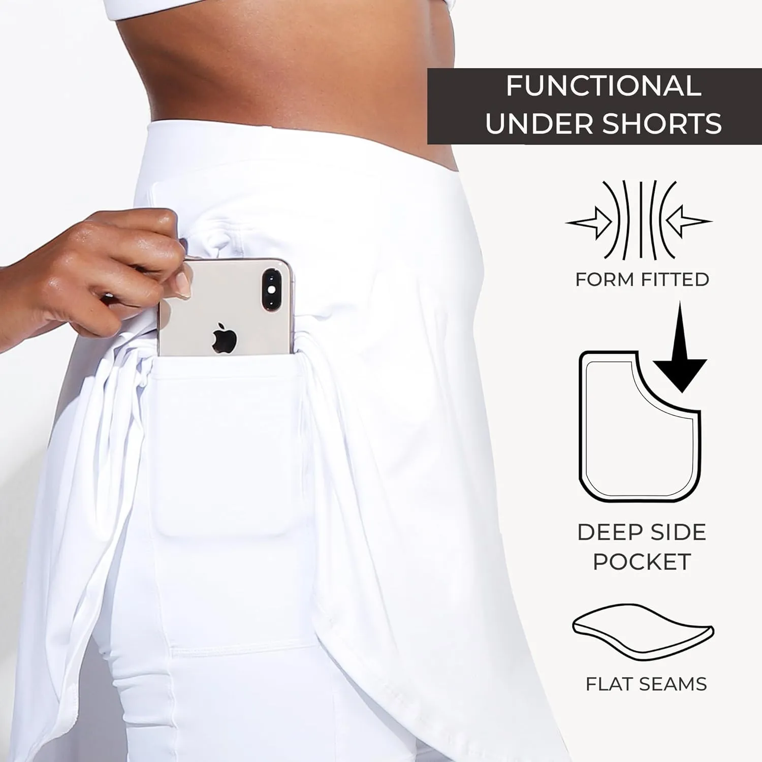 Dona Jo Birdie Skirt/Skort - Athletic Skort for Women - High Waisted Women's Skort with Pockets and Shorts Inside