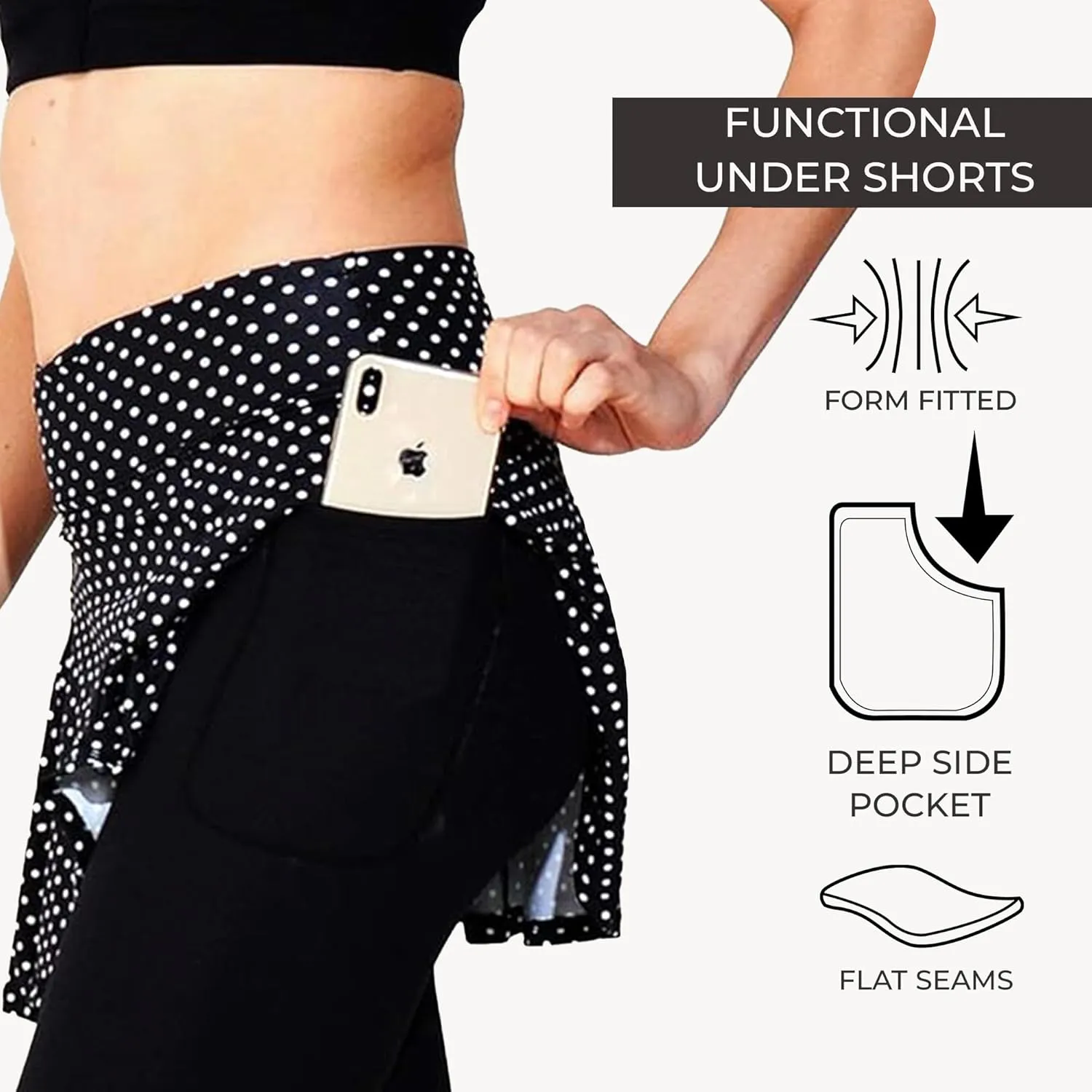 Dona Jo Birdie Skirt/Skort - Athletic Skort for Women - High Waisted Women's Skort with Pockets and Shorts Inside