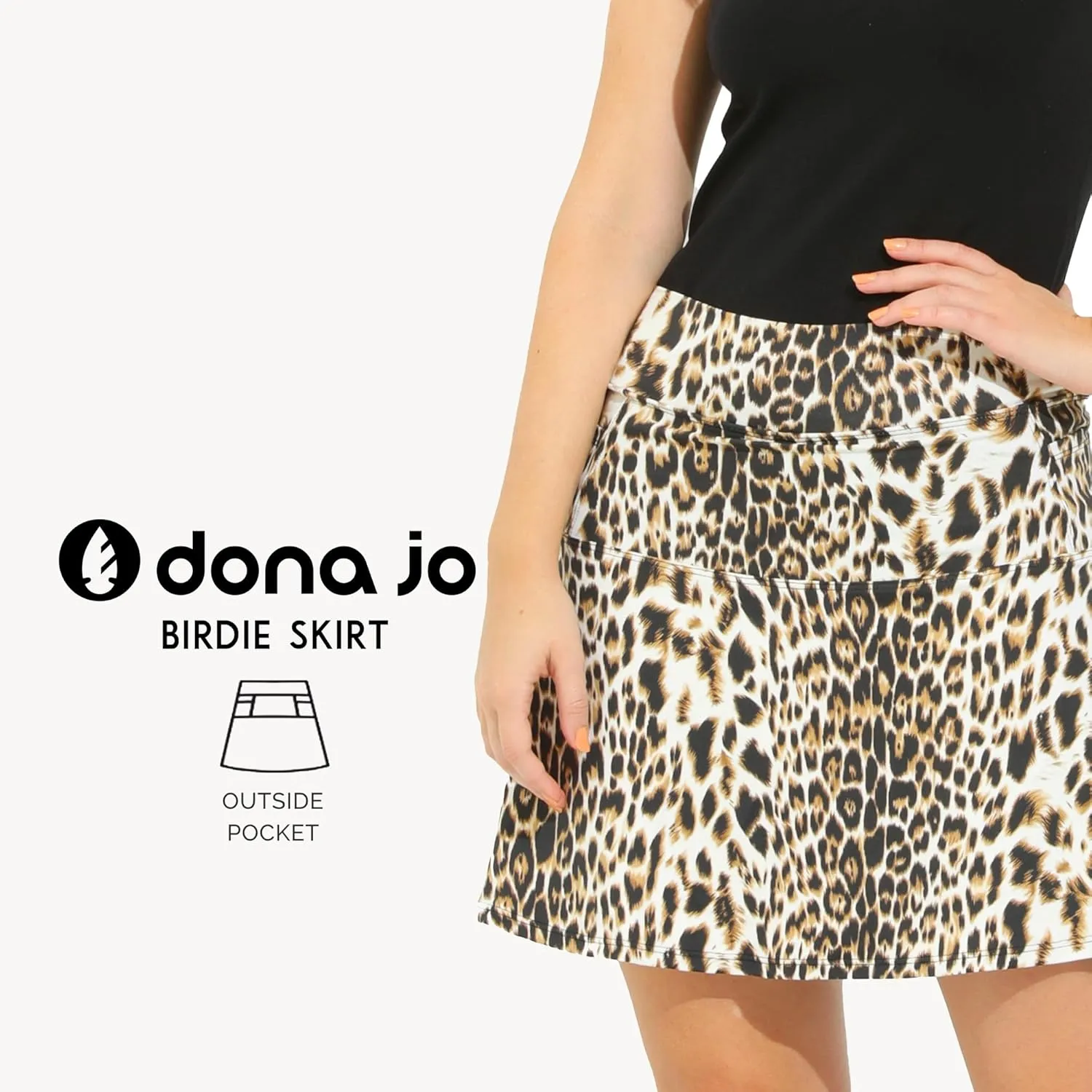 Dona Jo Birdie Skirt/Skort - Athletic Skort for Women - High Waisted Women's Skort with Pockets and Shorts Inside