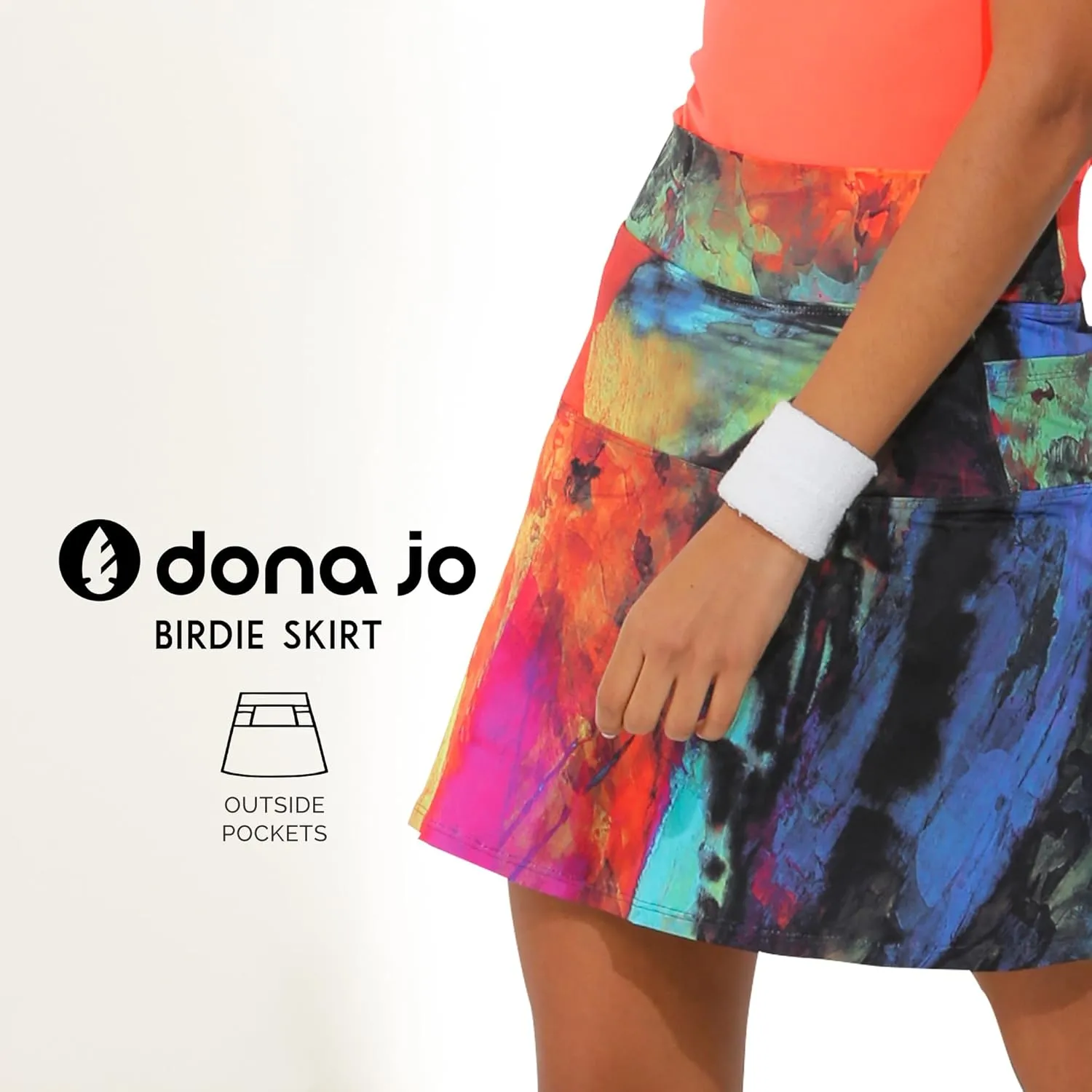 Dona Jo Birdie Skirt/Skort - Athletic Skort for Women - High Waisted Women's Skort with Pockets and Shorts Inside