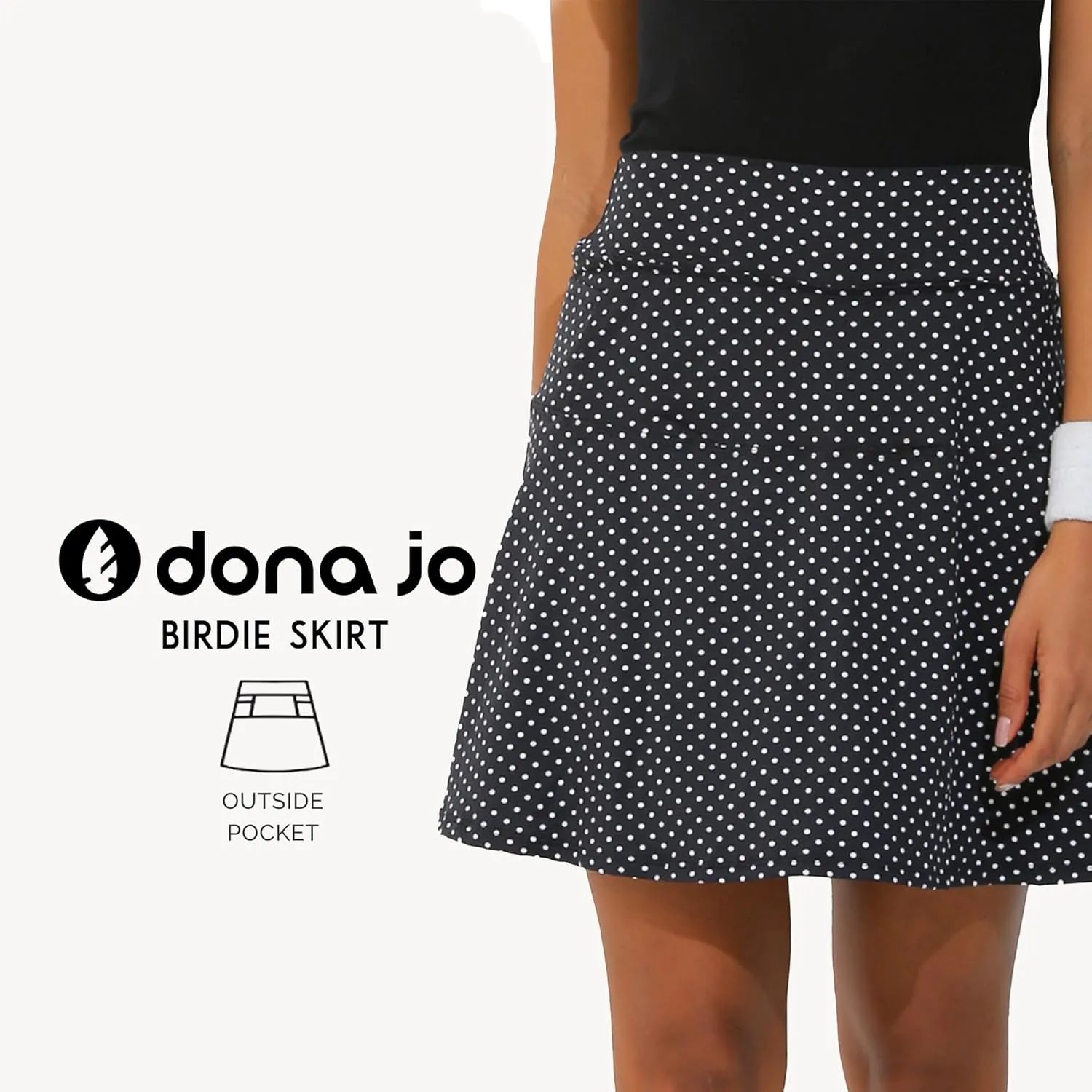 Dona Jo Birdie Skirt/Skort - Athletic Skort for Women - High Waisted Women's Skort with Pockets and Shorts Inside