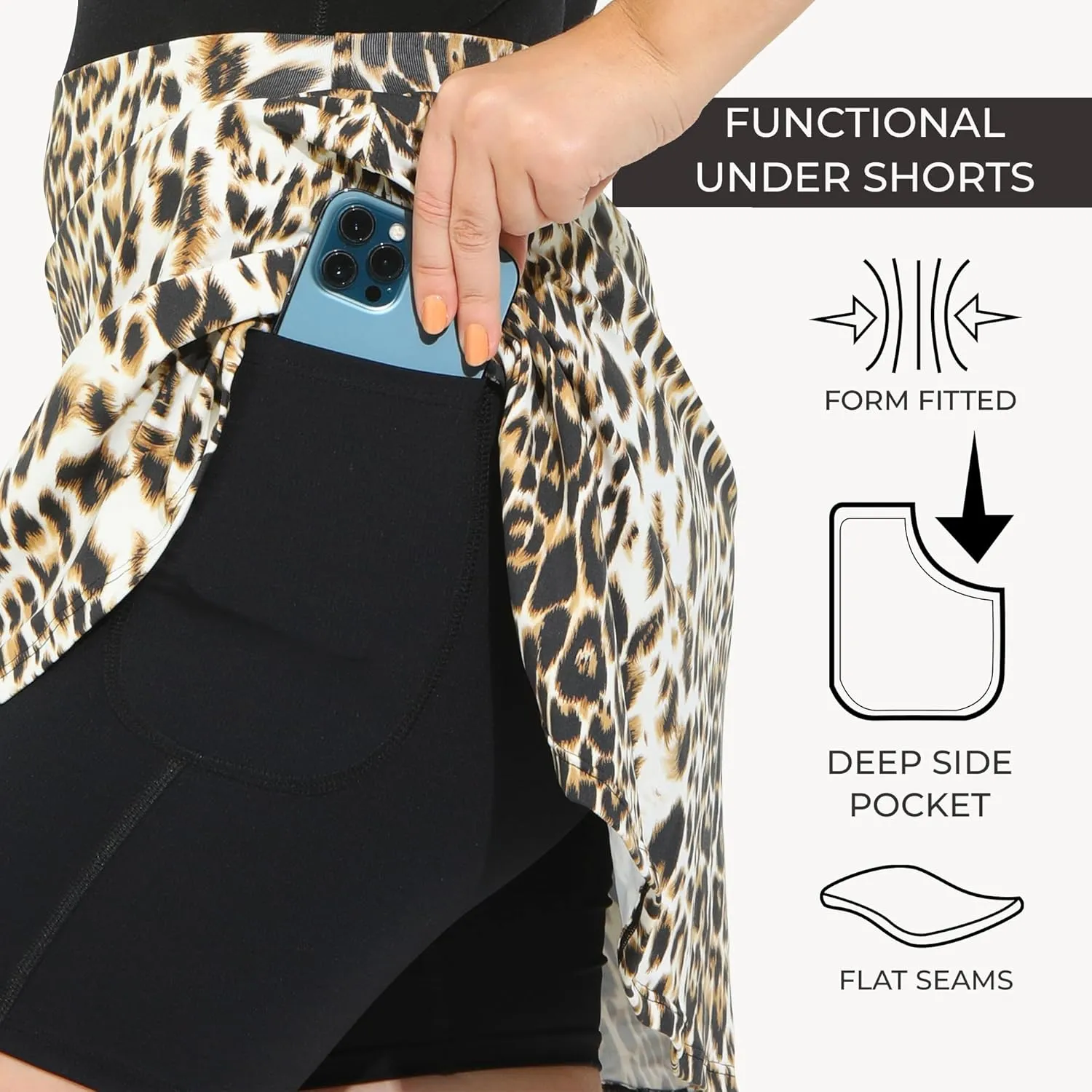 Dona Jo Birdie Skirt/Skort - Athletic Skort for Women - High Waisted Women's Skort with Pockets and Shorts Inside