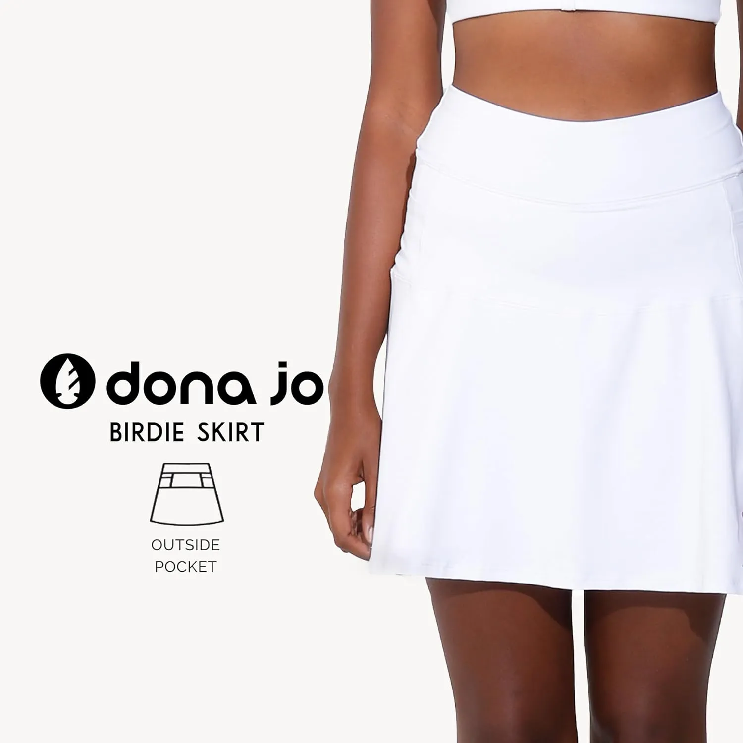 Dona Jo Birdie Skirt/Skort - Athletic Skort for Women - High Waisted Women's Skort with Pockets and Shorts Inside