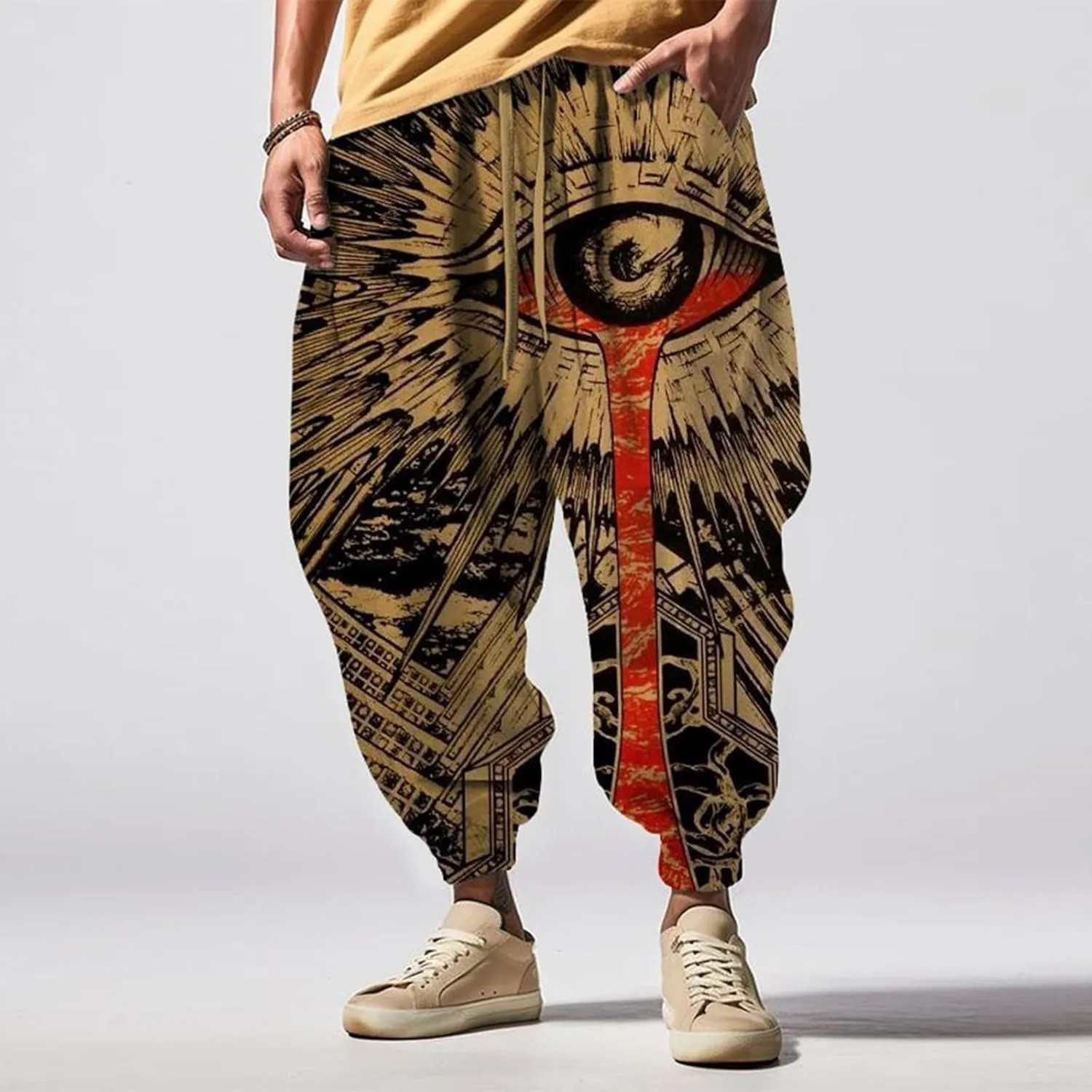 Drawstring Elastic Waist Baggy Sweatpants Trousers Sweatpants Men Hippie Harem Pants Boho Pants