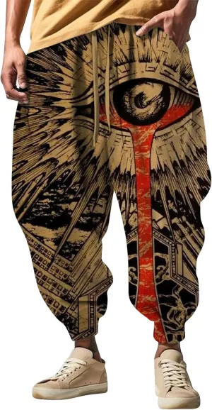Drawstring Elastic Waist Baggy Sweatpants Trousers Sweatpants Men Hippie Harem Pants Boho Pants