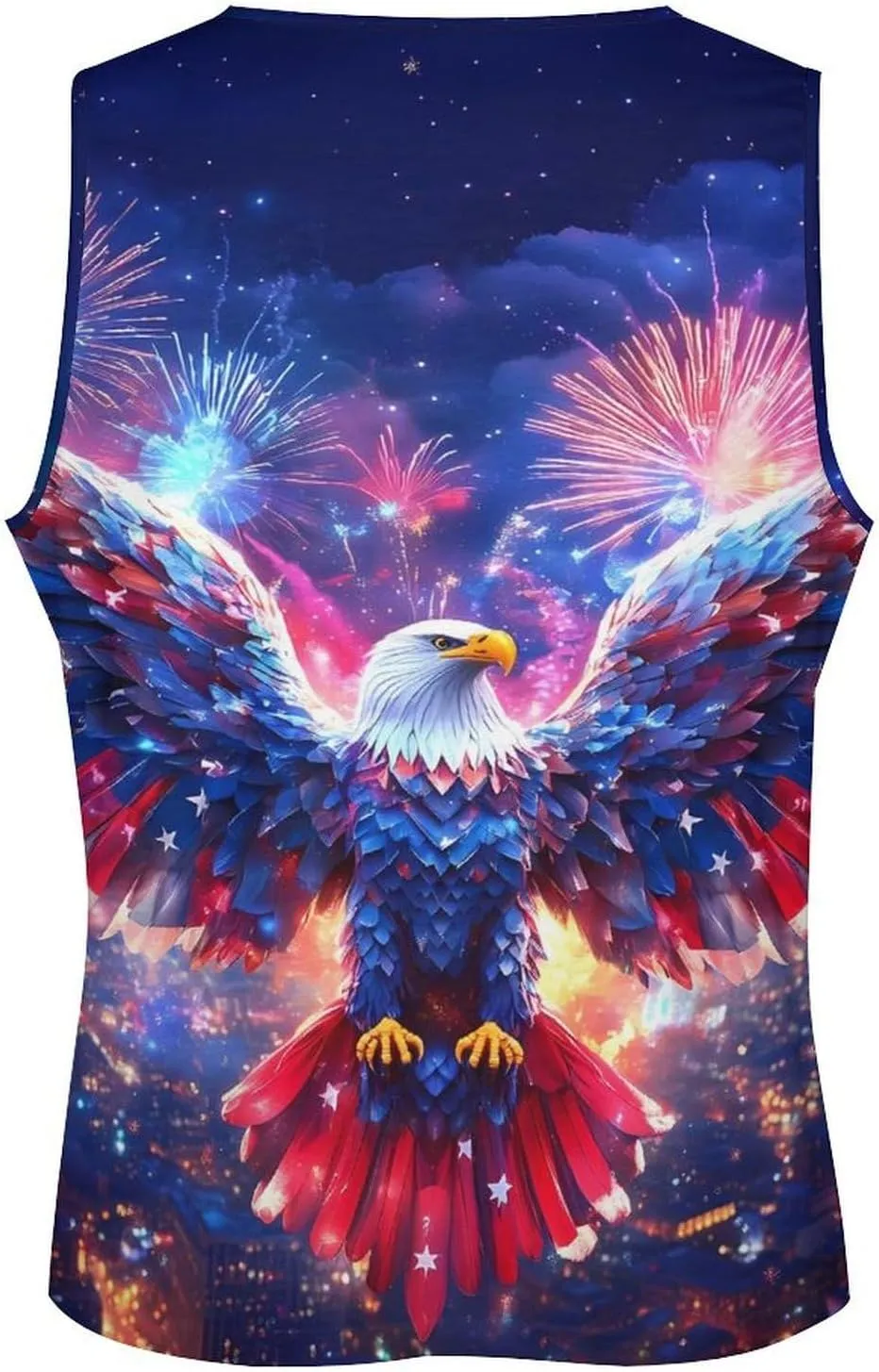 Ea-gles Firework U.S. Flag Men's Activewear Tank Tops Gym Sleeveless Muscle T Shirts Workout Tees Vest