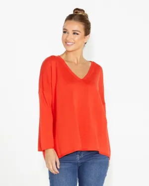 Ellen Reversable Knit Red
