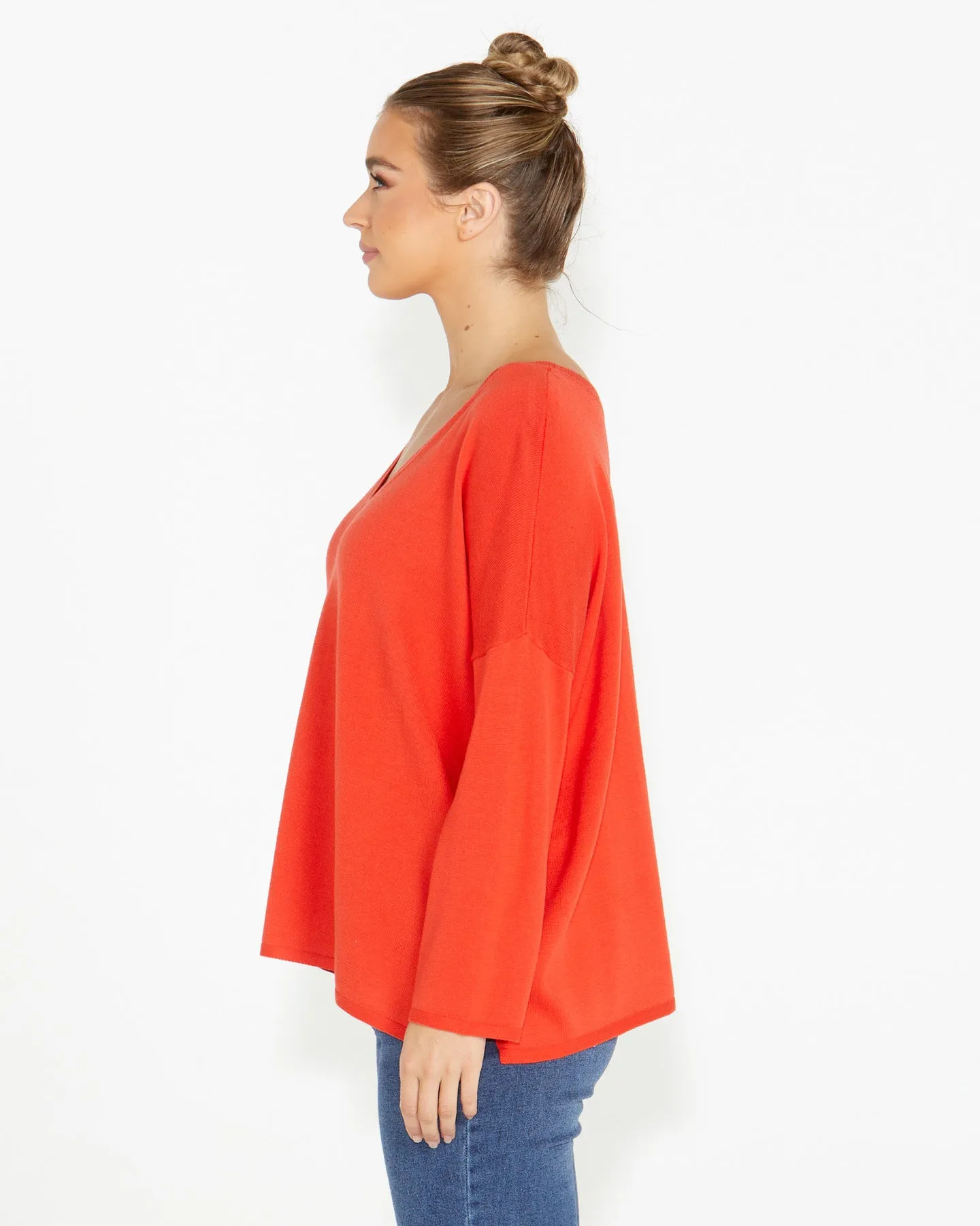 Ellen Reversable Knit Red