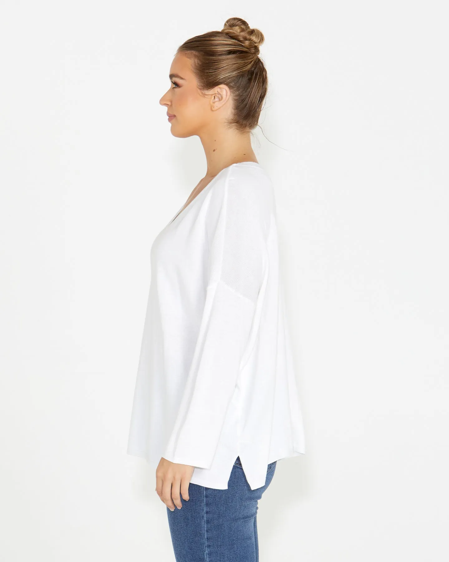 Ellen Reversable Knit White