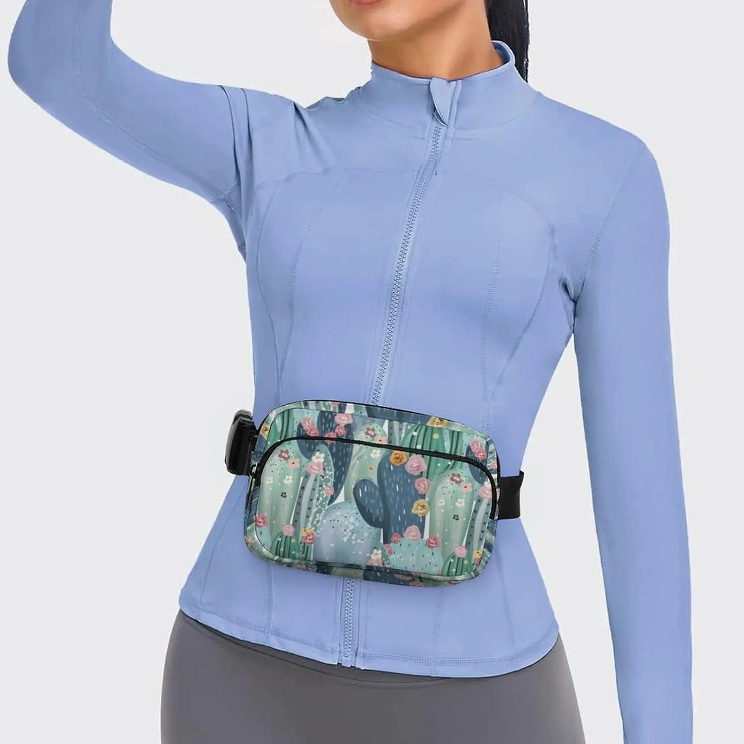 Fanny Pack for Women Men Coloful Tropical Cactus Belt Bag Succulent Cactus Summer Style Waist Pack Bum Bag for Running Cycling Hiking Travel Workout with Adjustable Strap