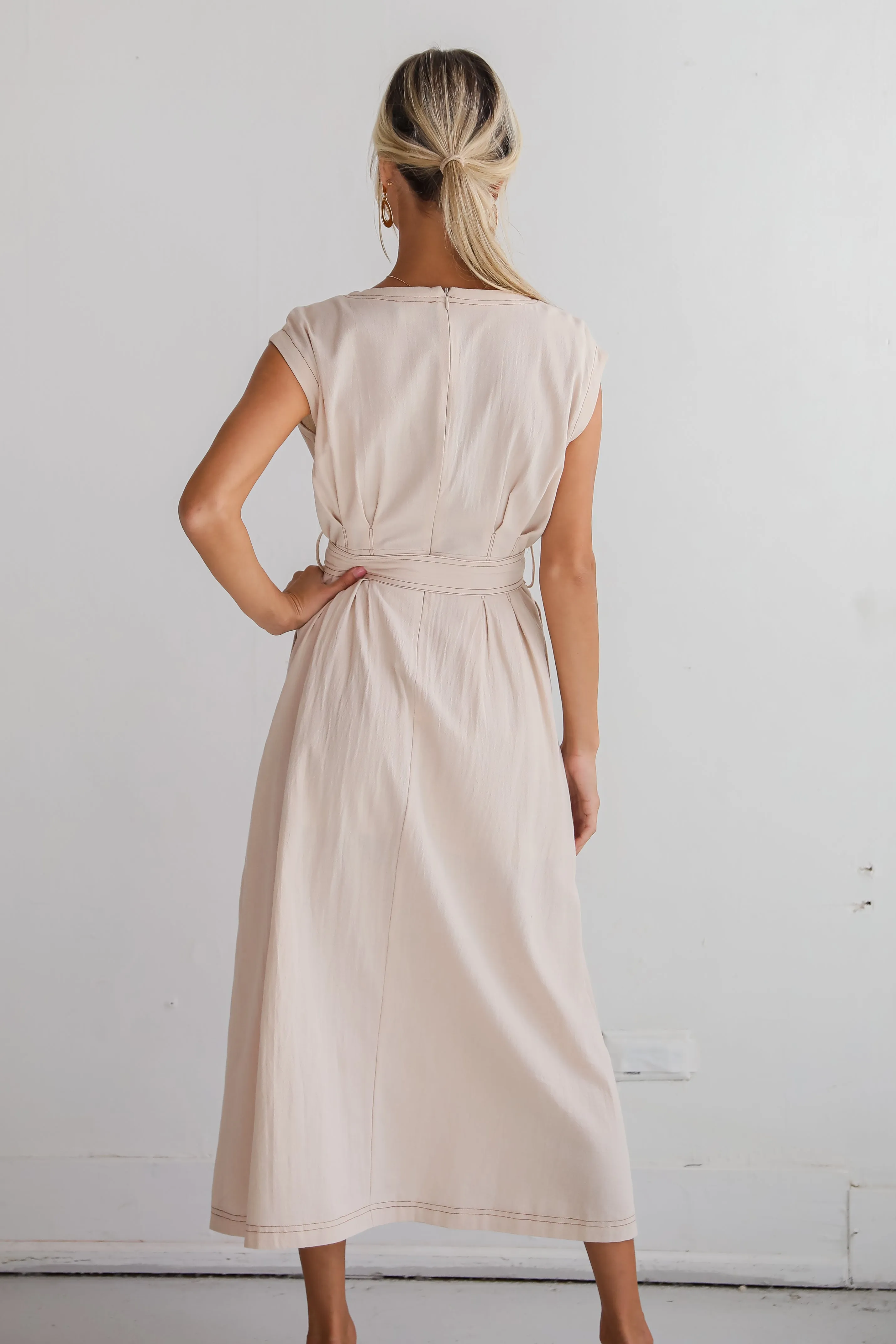 FINAL SALE - Easy To See Natural Midi Dress