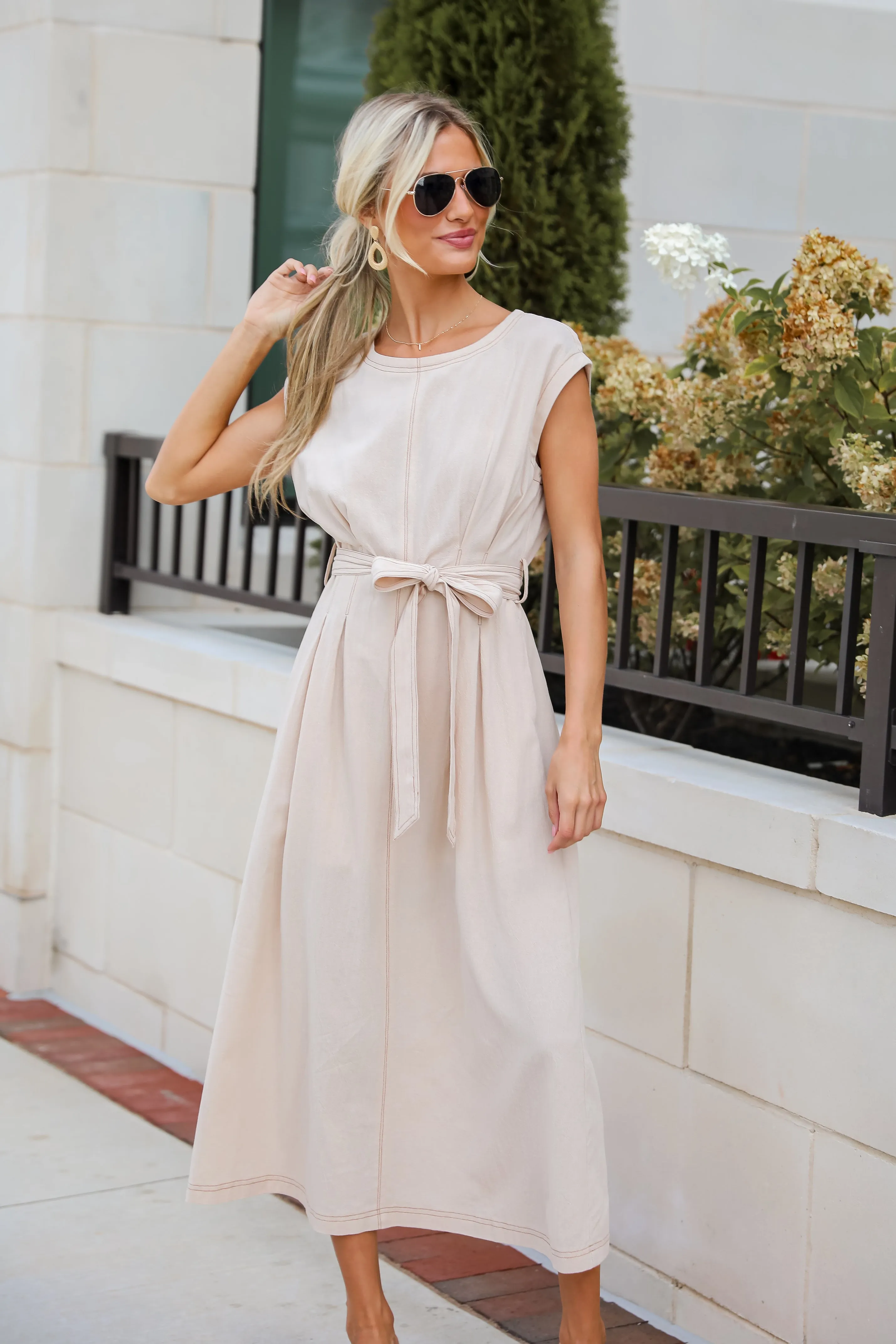 FINAL SALE - Easy To See Natural Midi Dress