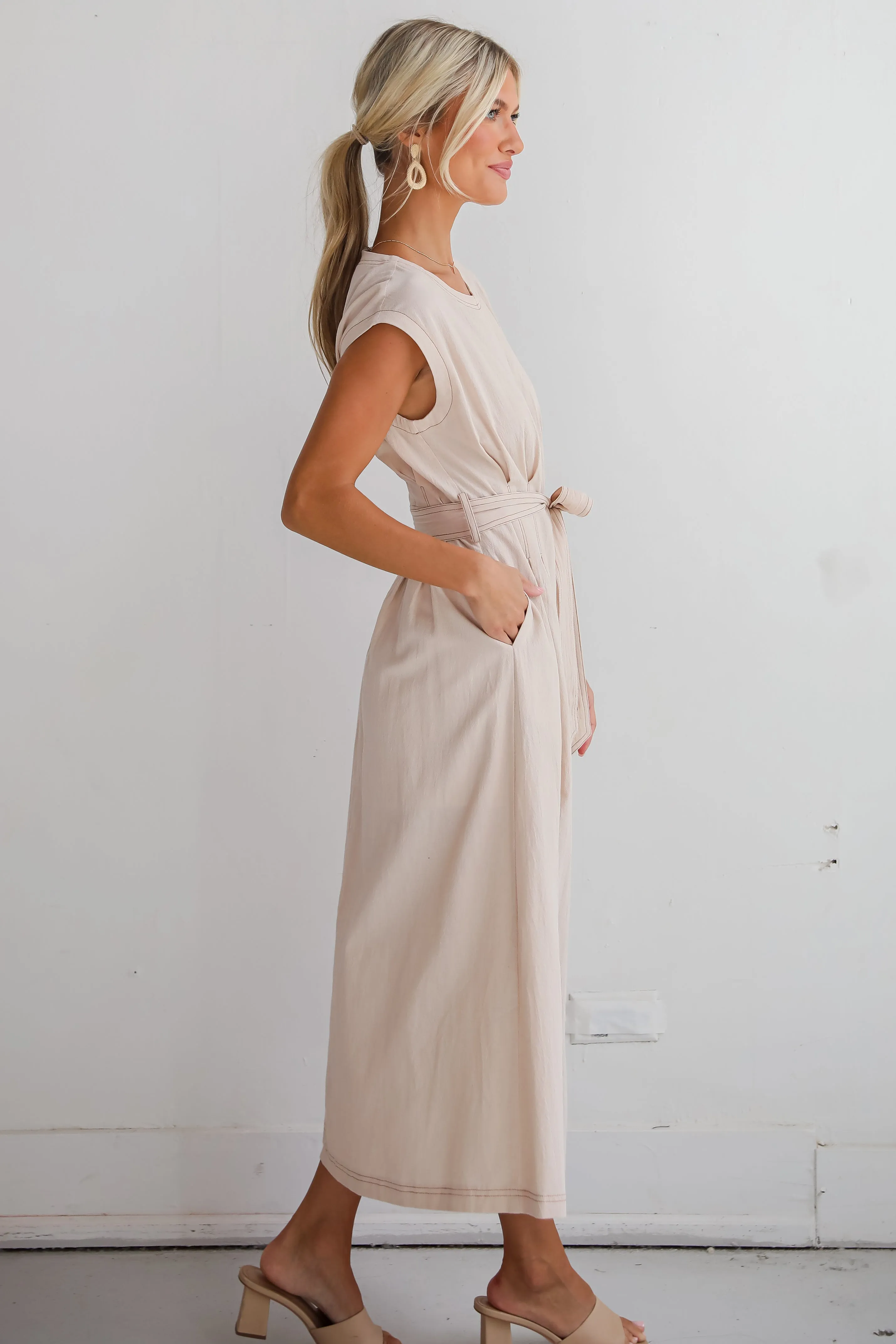 FINAL SALE - Easy To See Natural Midi Dress