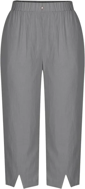 FZYLQY Summer Womens Capri Pants Side Slit Wide Leg Casual Trousers Cotton Linen Palazzo Pants Cropped Yoga Lounge Slacks