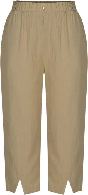 FZYLQY Summer Womens Capri Pants Side Slit Wide Leg Casual Trousers Cotton Linen Palazzo Pants Cropped Yoga Lounge Slacks