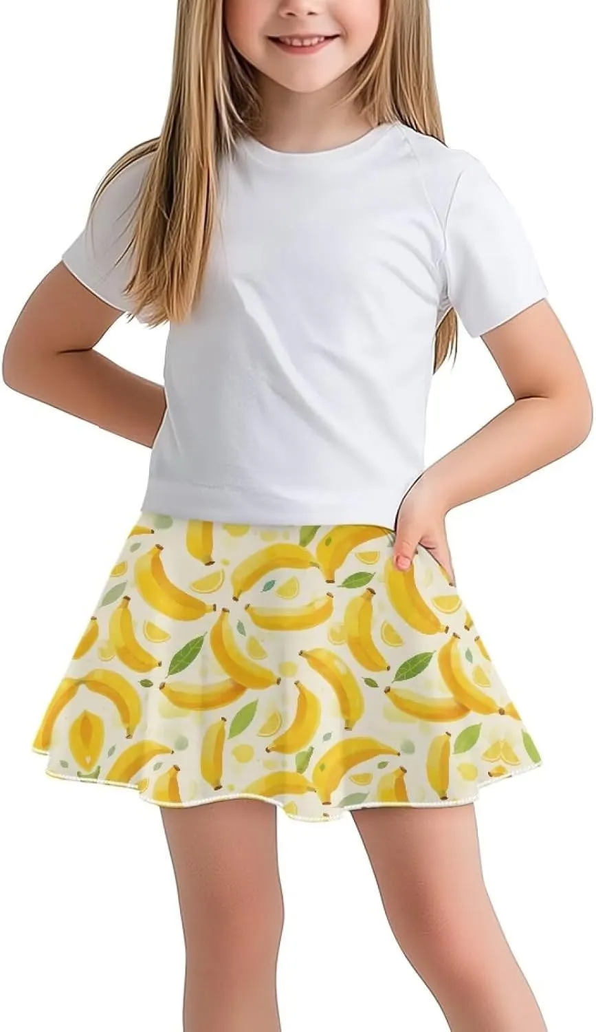 Girls Tennis Skirts with Shorts High Waisted Skater Skirt Stretchy Activewear Sports Athletic Skirts for Kids