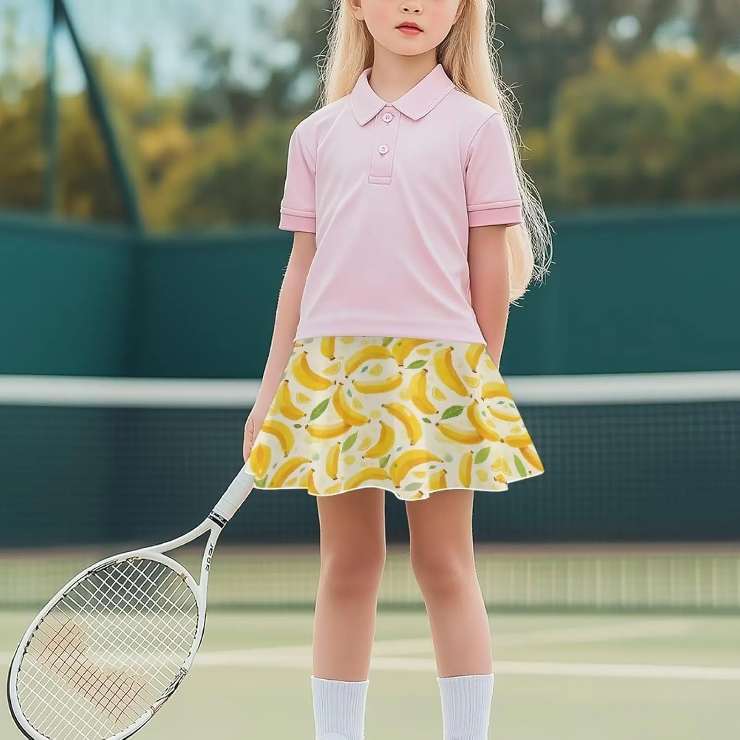 Girls Tennis Skirts with Shorts High Waisted Skater Skirt Stretchy Activewear Sports Athletic Skirts for Kids
