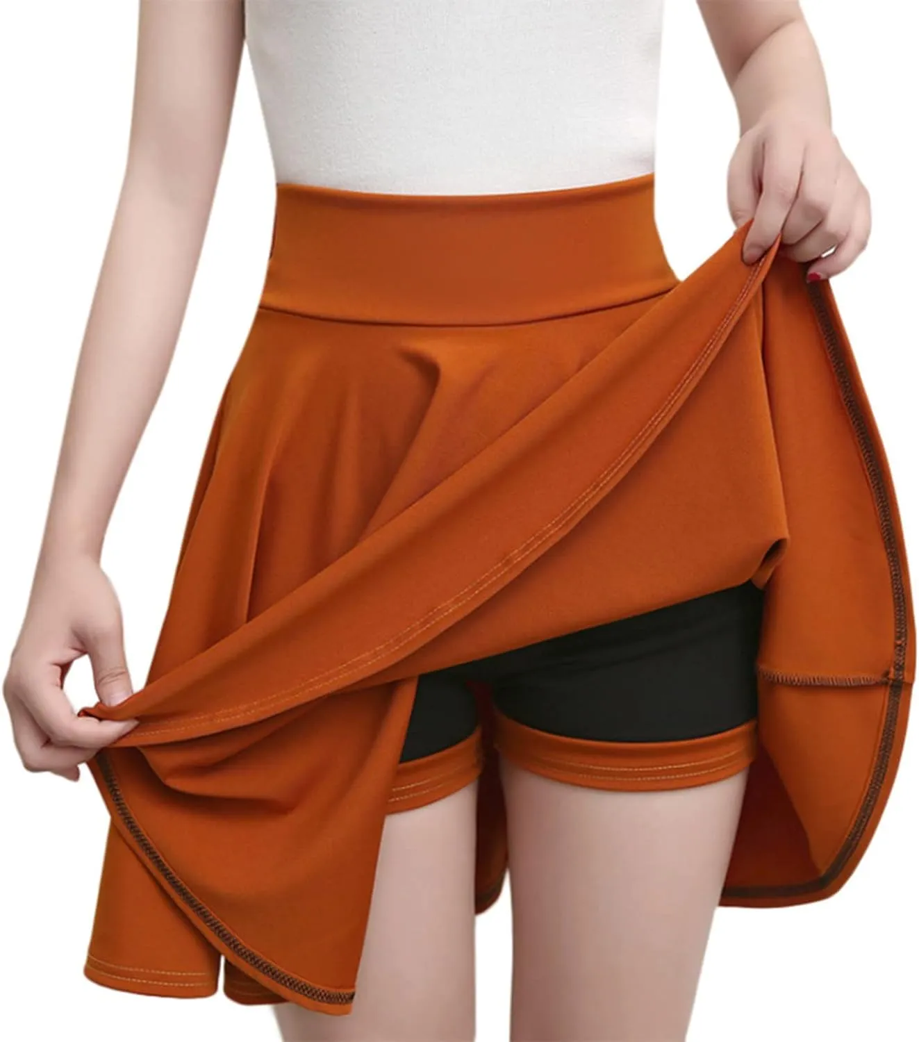 High Waist Skorts for Women Flared Mini Skirt with Shorts Workout Tennis Casual Activewear Skirts Trendy