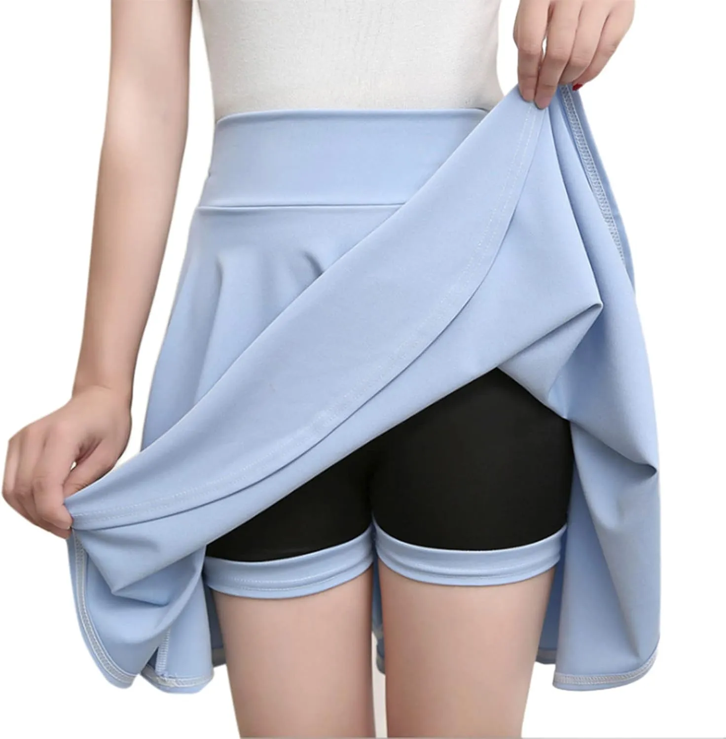 High Waist Skorts for Women Flared Mini Skirt with Shorts Workout Tennis Casual Activewear Skirts Trendy