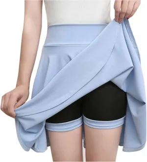 High Waist Skorts for Women Flared Mini Skirt with Shorts Workout Tennis Casual Activewear Skirts Trendy