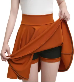 High Waist Skorts for Women Flared Mini Skirt with Shorts Workout Tennis Casual Activewear Skirts Trendy