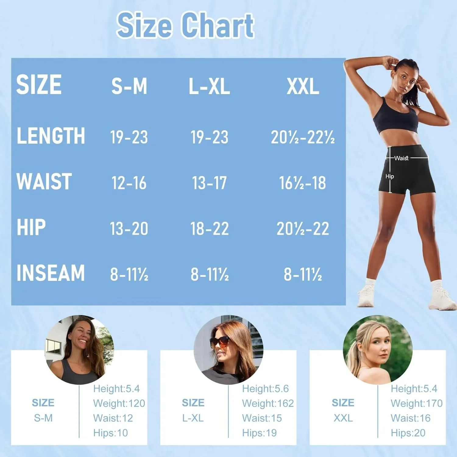 HIGHDAYS 5 Pack Biker Shorts with Pockets for Women - 5"/8" High Waist Spandex Workout Yoga Running Athletic