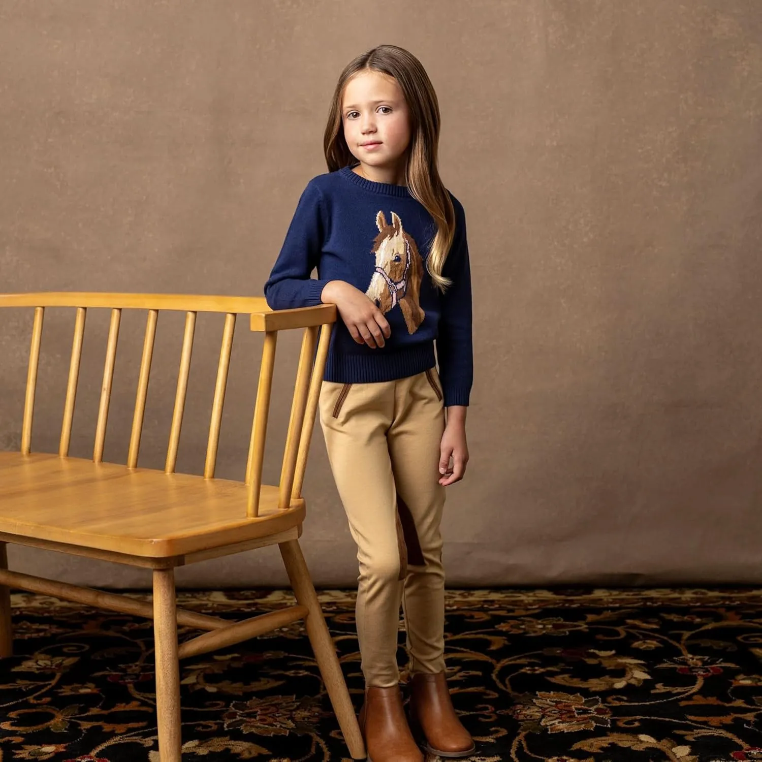 Hope & Henry Girls' Ponte Riding Pants