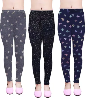 IRELIA Girls Leggings 3 Pack Modal Size 4-16 Stretchy Pants