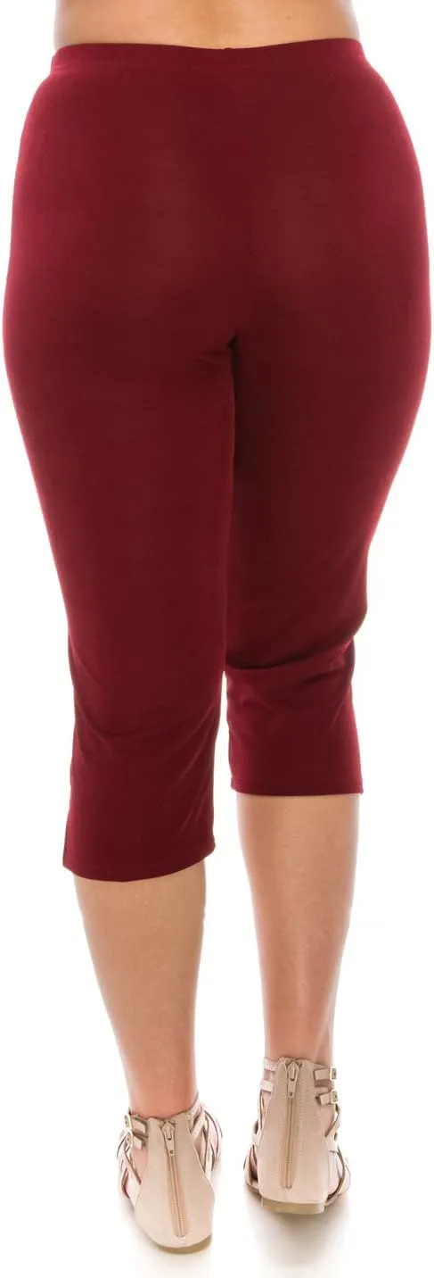Jostar Women's Casual Capri Pants - Elastic Waist Stretchy Slim Fit Pull On Wrinkle Free Fabric Side Slit Cropped Trouser