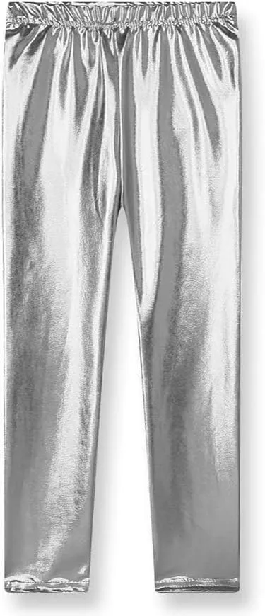 Kids Toddler Girls Faux Leather Pants Shiny Strech Leggings Tights