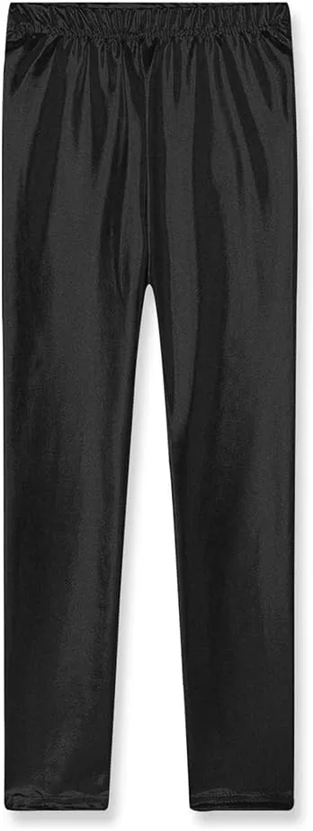 Kids Toddler Girls Faux Leather Pants Shiny Strech Leggings Tights