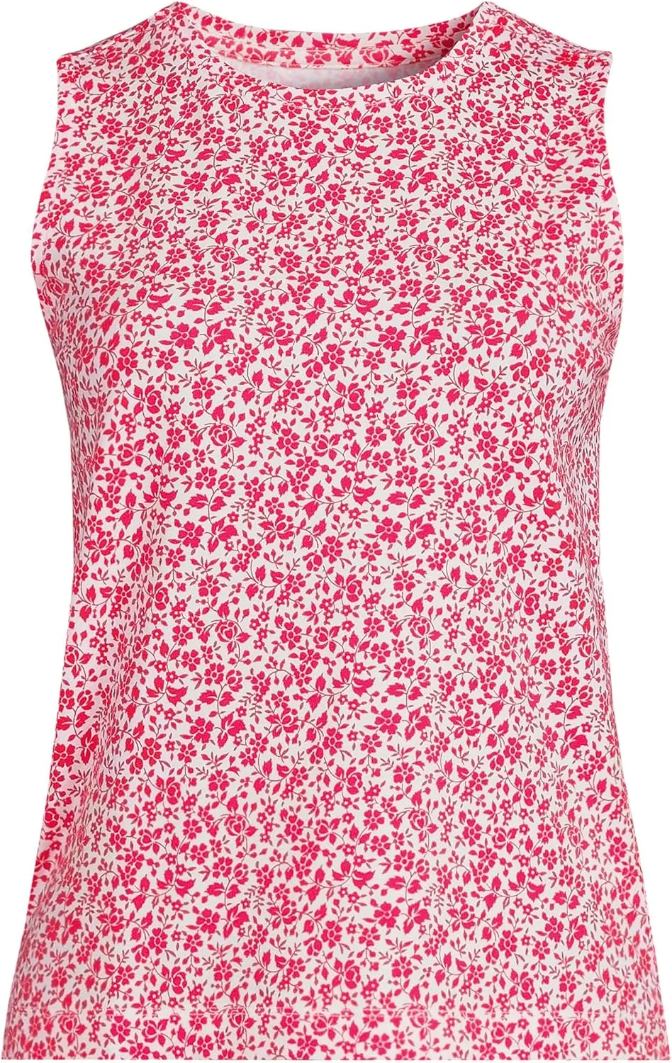 Lands' End Women's Crew Neck Jersey Shell Tank