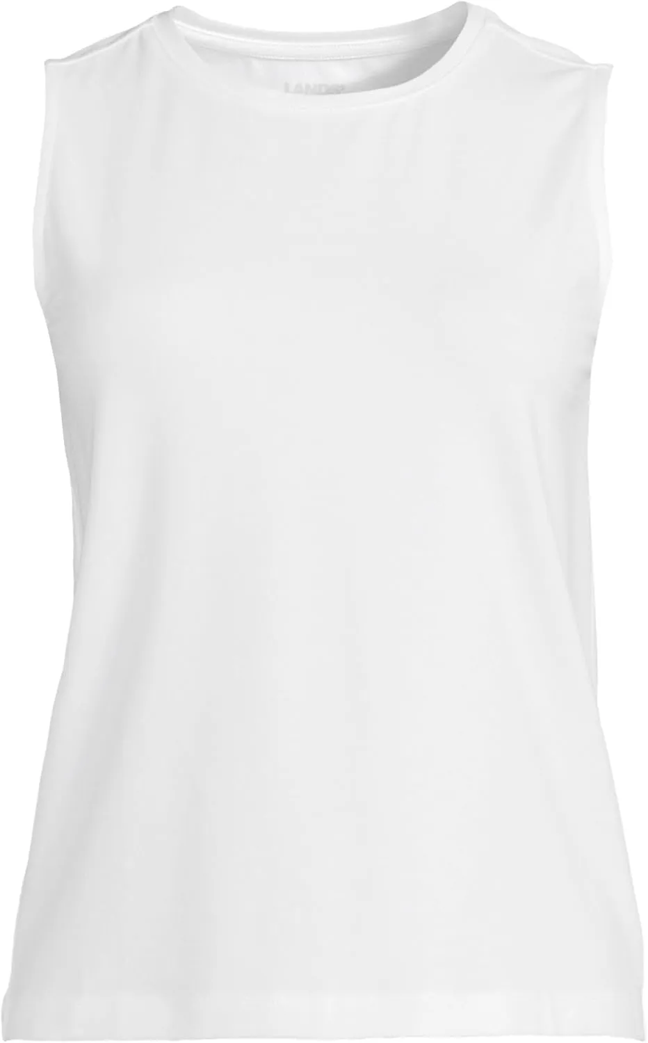 Lands' End Women's Crew Neck Jersey Shell Tank