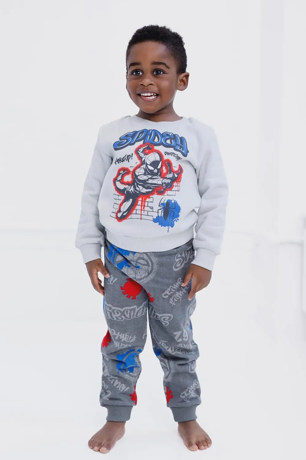 Marvel Spidey and His Amazing Friends Fleece Sweatshirt and Jogger Pants Outfit Set Toddler to Big Kid Sizes (2T - 14-16)