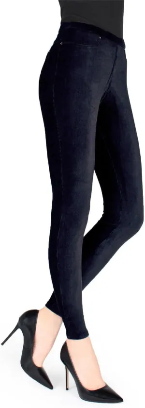 MeMoi Thin-Rib Slim-Cut Stretch Corduroy Leggings