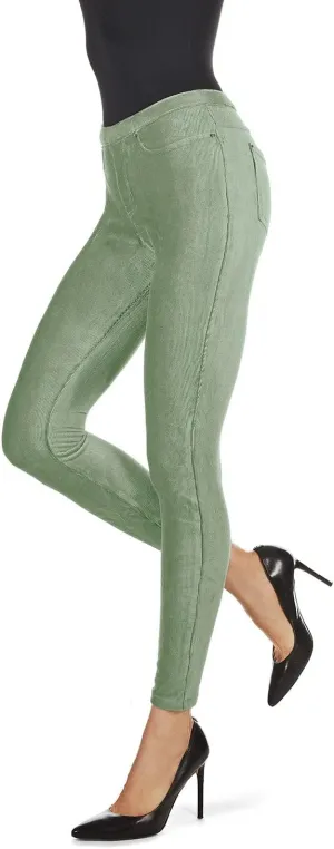 MeMoi Thin-Rib Slim-Cut Stretch Corduroy Leggings