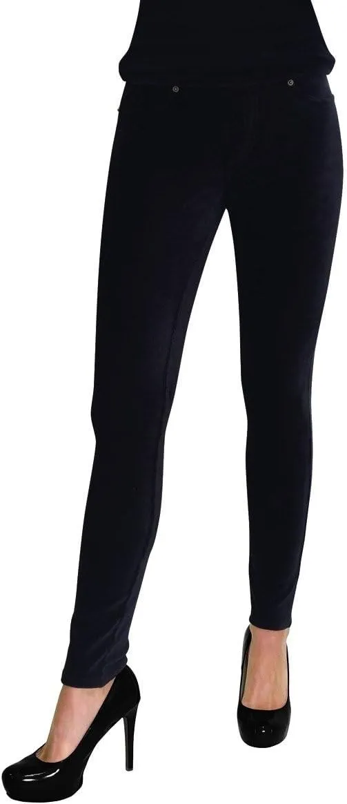 MeMoi Thin-Rib Slim-Cut Stretch Corduroy Leggings