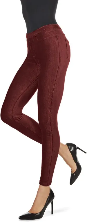 MeMoi Thin-Rib Slim-Cut Stretch Corduroy Leggings