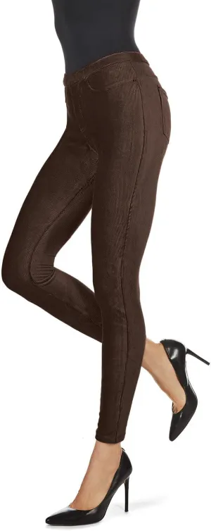 MeMoi Thin-Rib Slim-Cut Stretch Corduroy Leggings
