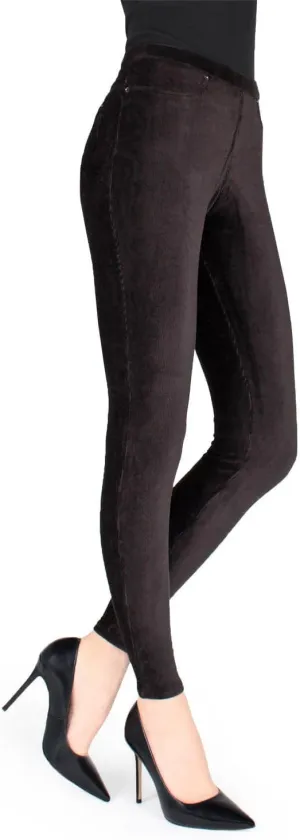 MeMoi Thin-Rib Slim-Cut Stretch Corduroy Leggings