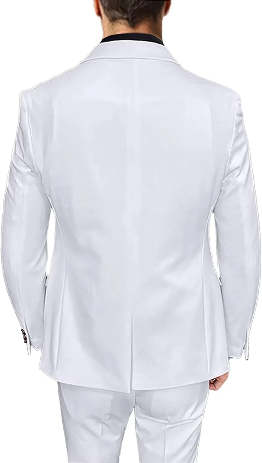 Men's 2 Piece Short Suits Set Blazer Short Pants Slim Fit Casual Mens Summer Suit
