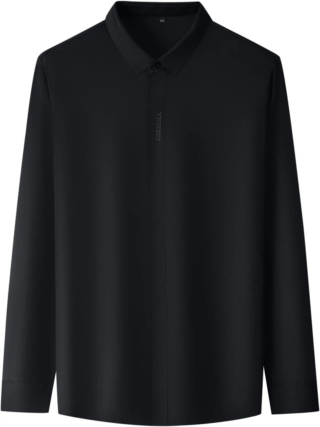 Mens Button Down Shirts Long Sleeve Stretch BlousesTop Solid Color Casual Undershirts Sofy Comfy Activewear Shirts