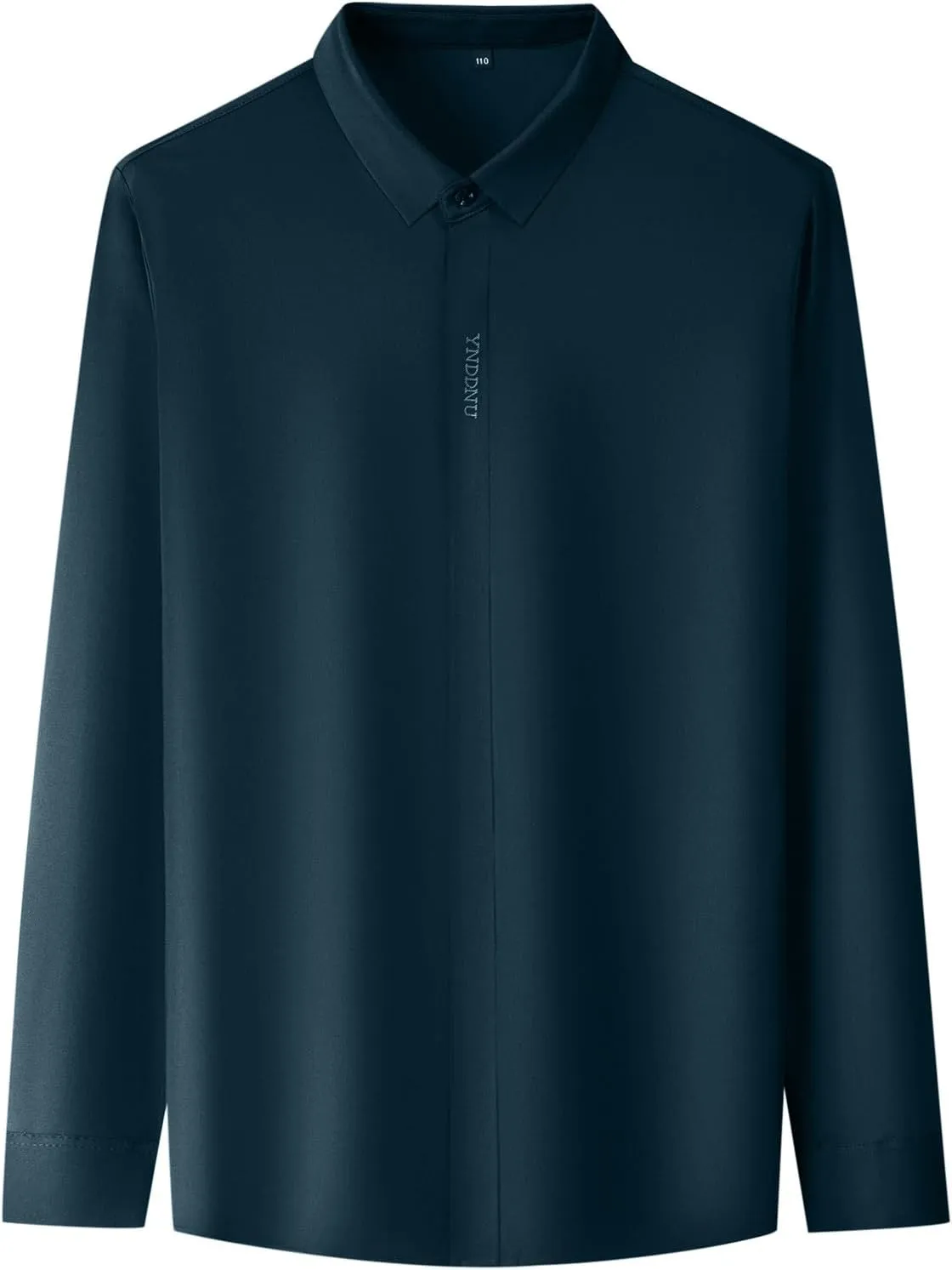 Mens Button Down Shirts Long Sleeve Stretch BlousesTop Solid Color Casual Undershirts Sofy Comfy Activewear Shirts