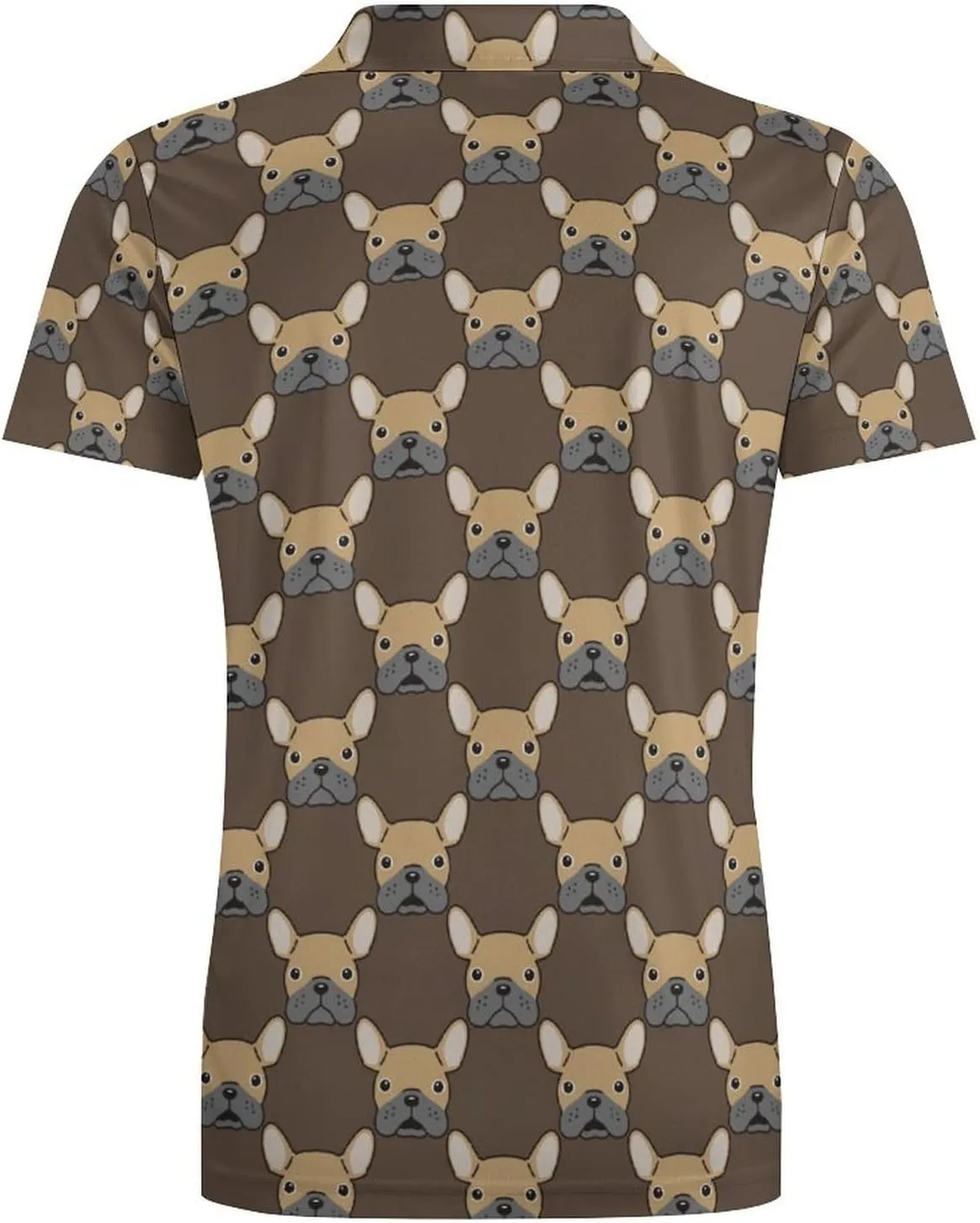 Men's French Bulldog Face Dog Polo Shirts Short Sleeve Cool Golf Shirt Quick-Dry Activewear Polos