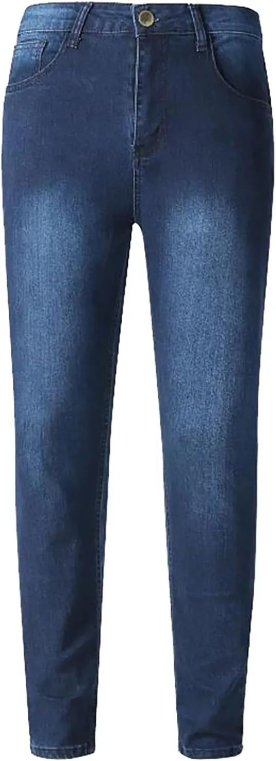 Mens Slim Fit Jeans Stretch Skinny Stretch Jean Fashion Flex Tapered Leg Denim Pants Casual Classic Plain Trousers