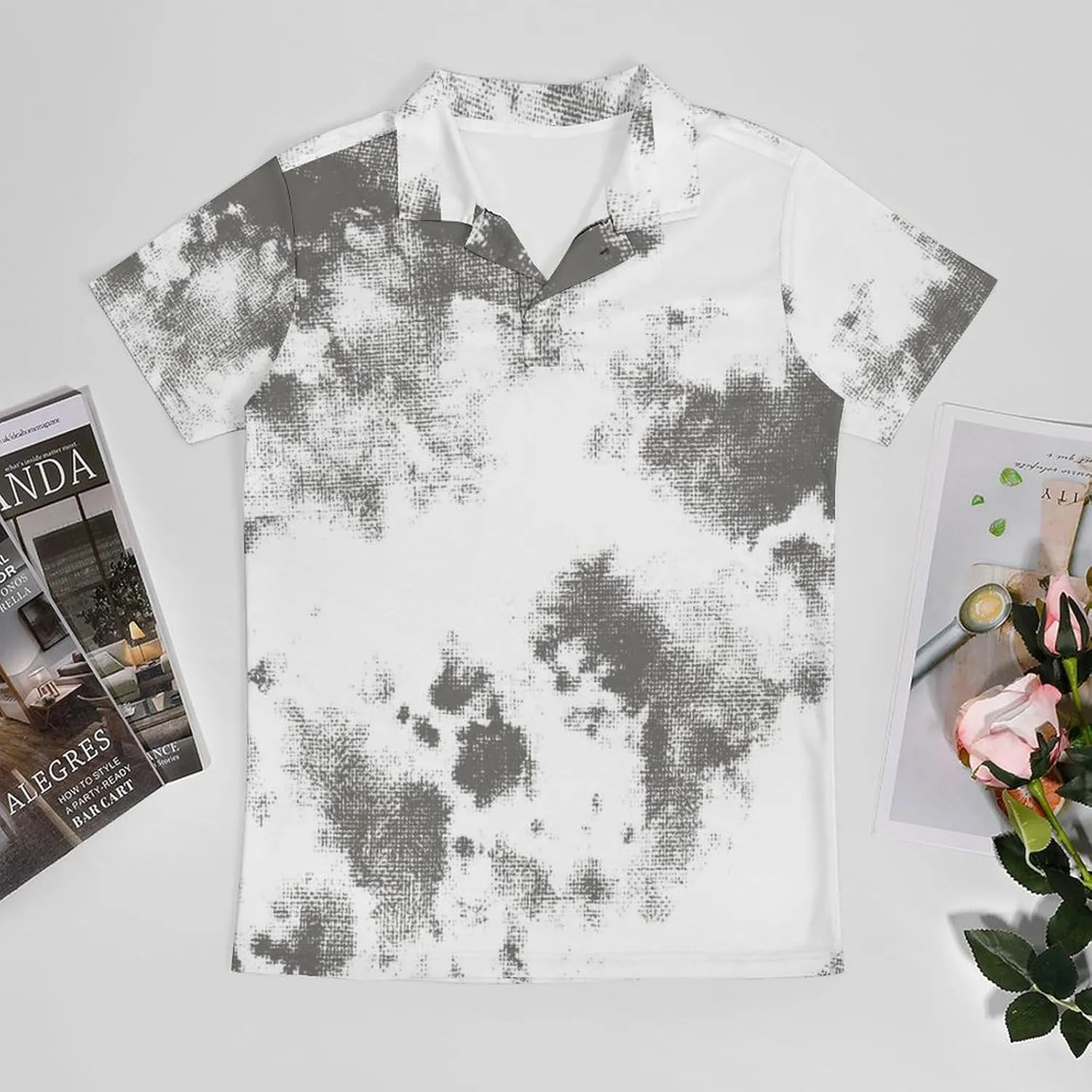 Men's Tie Dye Graphics Polo Shirts Short Sleeve Cool Golf Shirt Quick-Dry Activewear Polos